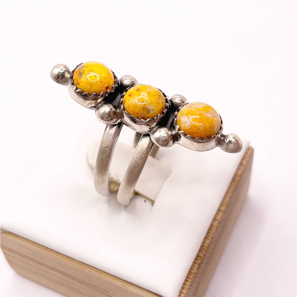 Size 7 Bumblebee Jasper 925 Sterling Silver Solid ring - Picture 3 of 8